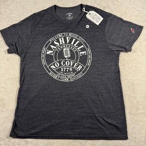 League 91 Nashville Music City No Cover T-Shirt XL Charcoal Grey NWT L2 Blue